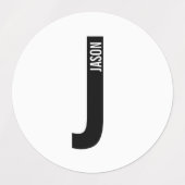 Modern Personalized Bold Monogram and Name Labels (Design 1)