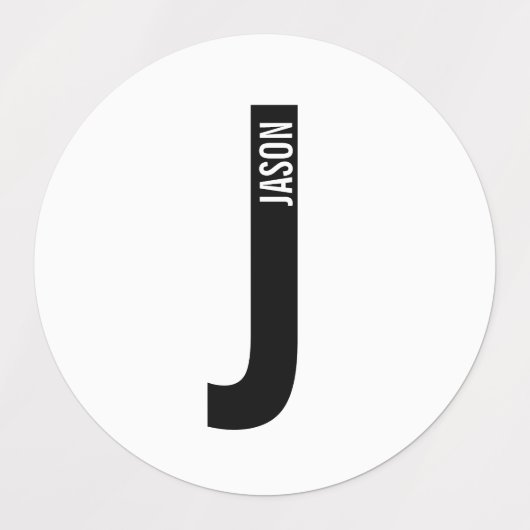 Modern Personalized Bold Monogram and Name Labels (Design 1)