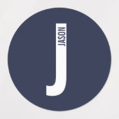 Modern Personalized Bold Monogram and Name Labels (Design 2)