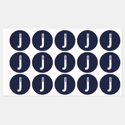 Modern Personalized Bold Monogram and Name Labels (Vel)