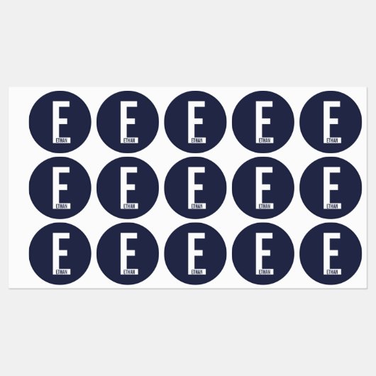 Modern Personalized Bold Monogram and Name Labels (Vel)