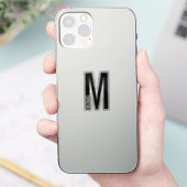 Modern Personalized Bold Monogram and Name Sticker (Telefoon)