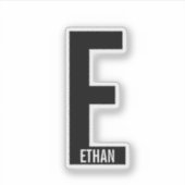 Modern Personalized Bold Monogram and Name Sticker (Voorkant)