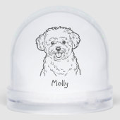 Modern Personalized Dog Christmas Sneeuwbol (Achterkant)