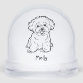 Modern Personalized Dog Christmas Sneeuwbol (Achterkant)