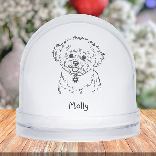 Modern Personalized Dog Christmas Sneeuwbol