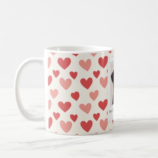Modern Personalized Dog Valentine Mug Koffiemok (Links)