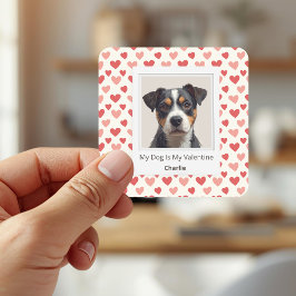 Modern Personalized Dog Valentine Stickers