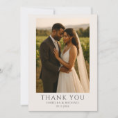 Modern Personalized Elegant Photo Wedding  Bedankkaart (Voorkant)