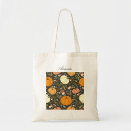 Modern Personalized Fall Pumpkin Season Tote Bag