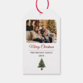 Modern Personalized Family Photo Christmas  Cadeaulabel (Achterkant)