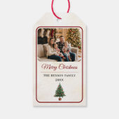 Modern Personalized Family Photo Christmas Cadeaulabel (Achterkant)