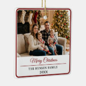 Modern Personalized Family Photo Merry Christmas Keramisch Ornament (Rechts)