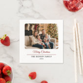 Modern Personalized Family Photo Merry Christmas Servet (Insitu)