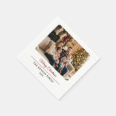 Modern Personalized Family Photo Merry Christmas Servet (Hoek)