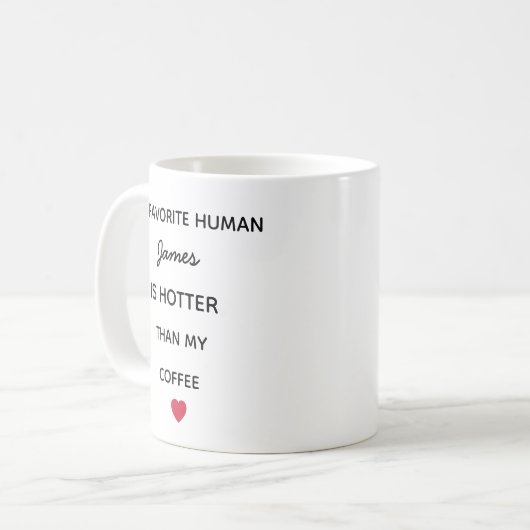 Modern Personalized Favorite Human Coffee Mug Koffiemok (Voorkant links)
