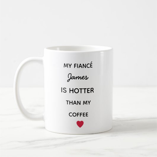Modern Personalized Fiancé Coffee Mug Koffiemok (Links)