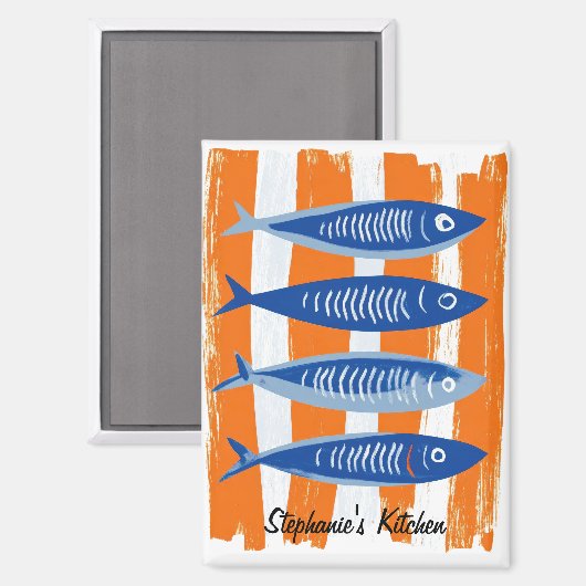 Modern Personalized Fish Kitchen  Magneet (Voorkant / Achterkant)