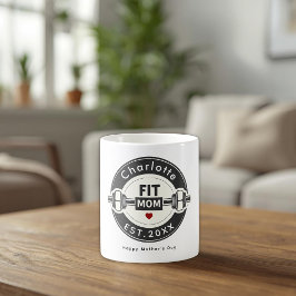 Modern Personalized Fit Mom Mothers Day Mug Koffiemok