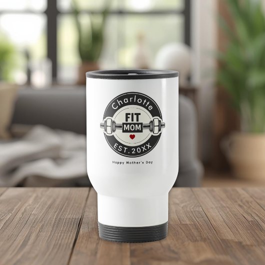 Modern Personalized Fit Mom Tumbler Gift Reisbeker