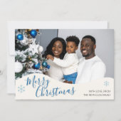 Modern Personalized Flat Christmas Greeting Card Bedankkaart (Voorkant)