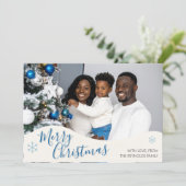 Modern Personalized Flat Christmas Greeting Card Bedankkaart (Staand voorkant)