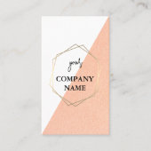 Modern Personalized Geometric Pink White Social  Visitekaartje (Voorkant)