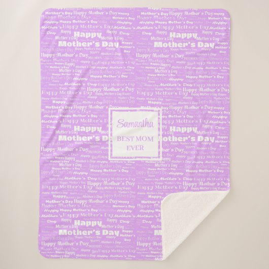 Modern Personalized Gift for Her Typography Text Sherpa Deken (Voorkant)