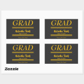 Modern Personalized grad school Graduation Rechthoekige Sticker (Vel)