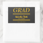 Modern Personalized grad school Graduation Rechthoekige Sticker (Tas)