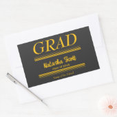 Modern Personalized grad school Graduation Rechthoekige Sticker (Envelop)