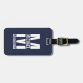 Modern Personalized Groomsmen Monogram and Name Bagagelabel (Voorkant horizontaal)