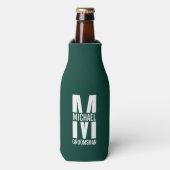 Modern Personalized Groomsmen Monogram and Name Flesjeskoeler (Fles Voorkant)