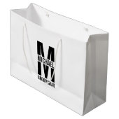 Modern Personalized Groomsmen Monogram and Name Groot Cadeauzakje (Voorkant Gekanteld)