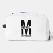 Modern Personalized Groomsmen Monogram and Name Toilettasje (Voorkant)