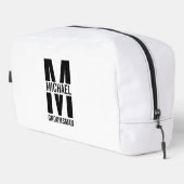 Modern Personalized Groomsmen Monogram and Name Toilettasje (Rechterhoek)