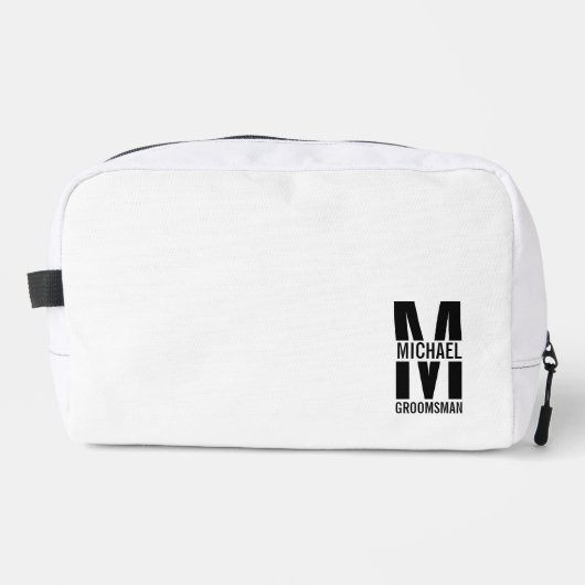 Modern Personalized Groomsmen Monogram and Name Toilettasje (Voorkant)