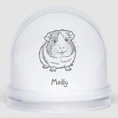 Modern Personalized Guinea Pig Christmas Sneeuwbol (Voorkant)