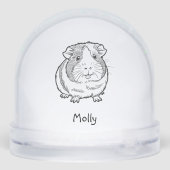 Modern Personalized Guinea Pig Christmas Sneeuwbol (Achterkant)