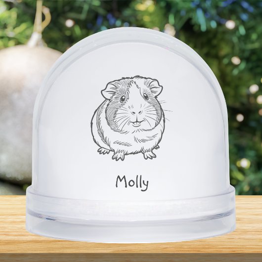 Modern Personalized Guinea Pig Christmas Sneeuwbol