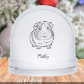 Modern Personalized Guinea Pig Christmas Sneeuwbol