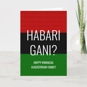 Modern Personalized HABARI GANI Kwanzaa Feestdagen Kaart