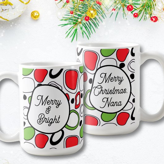 Modern Personalized Holiday Coffee Mug  Koffiemok