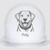 Modern Personalized Lab Dog Christmas Sneeuwbol (Voorkant)