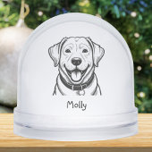 Modern Personalized Lab Dog Christmas Sneeuwbol