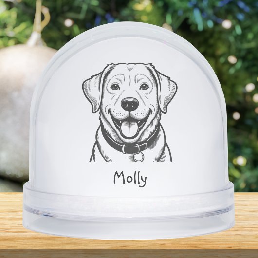 Modern Personalized Lab Dog Christmas Sneeuwbol
