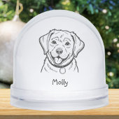 Modern Personalized Lab Dog Christmas Sneeuwbol