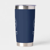 Modern Personalized Logo Navy Blue Business Geïsoleerde Drinkbeker (Links)