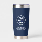 Modern Personalized Logo Navy Blue Business Geïsoleerde Drinkbeker (Voorkant)