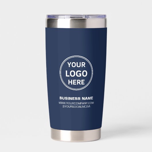 Modern Personalized Logo Navy Blue Business Geïsoleerde Drinkbeker (Voorkant)